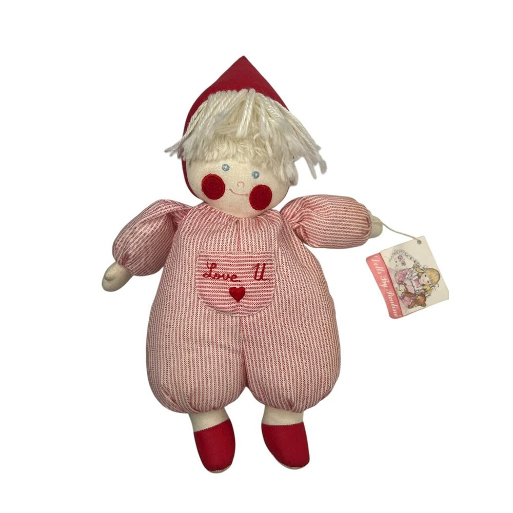 Dolls By Pauline Love U Cloth Rag Doll Red White Striped Outfit Vintage 1985